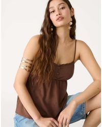 Stradivarius - Strappy Top With Linen - Lyst