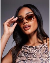 Quay - Quay Text Me Square Metal Sunglasses - Lyst