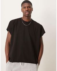 ASOS - Extreme Oversized Heavyweight Cropped Sleeveless T-shirt With Raw Edge - Lyst