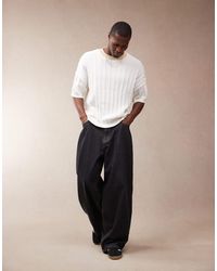 ASOS - Oversized Boxy Fit Heavyweight Texture Ribbed Knitted Crew Neck T-shirt - Lyst