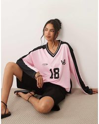 Kaiia - Oversized Long Sleeve Football Jersey - Lyst