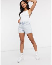 Calvin Klein – Shorts mit hohem Bund - Blau