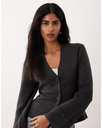 Gina Tricot - Long Sleeve Knitted Sculptured Cardigan - Lyst