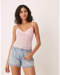 ASOS - Lettuce Hem Lace Cami Top - Lyst