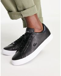lacoste black womens trainers