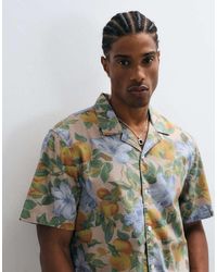 Levi's - Sunset Korte Mouwen Camp Shirt Co-Ord Met Groene Bloemenprint - Lyst