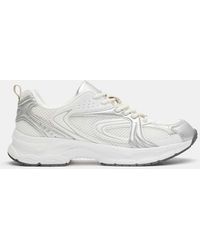 Pull&Bear - Sneakers Stringate Color Argento Con Suola Spessa - Lyst