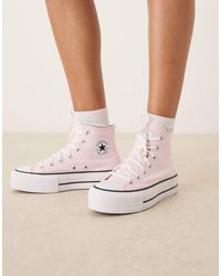 Converse - Zapatillas De Deporte Rosas Hi-Top Con Plataforma Chuck Taylor All Star Lift Hi De - Lyst