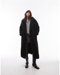 TOPSHOP - Longline Chuck On Borg Jacket - Lyst
