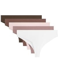 Oysho - 3 Invisible Cotton Blend Brazilian Briefs - Lyst