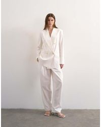 TOPSHOP - Linen Barrel Leg Trouser - Lyst