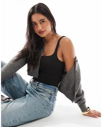 Pieces - Square Neck Seamless Bodysuit - Lyst
