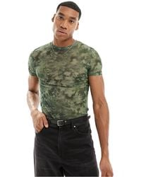 ASOS - Muscle Fit Mesh T-shirt With Print - Lyst