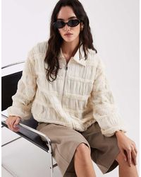 laagam - Kiara Textured Bomber Jacket - Lyst