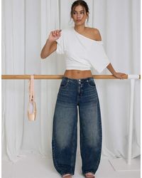 Stradivarius - Barrel-fit Jeans With Back Adjuster - Lyst