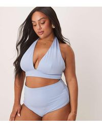 ASOS - Asos Design Curve Maya Mix And Match Sleek Halter Bikini Top - Lyst