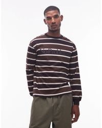 No Problemo - T-shirt à manches longues en coton rayé avec logo - Lyst