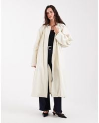 ASOS - Cinched Longline Bubble Hem Trench Coat - Lyst