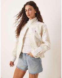 Polo Ralph Lauren - Chaqueta Blanca Y Crema Con Diseño De Parches En Contraste De -Blanco - Lyst