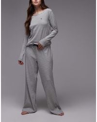 Tommy Hilfiger - – lounge-jersey-set aus longsleeve und langer hose mit streifen - Lyst