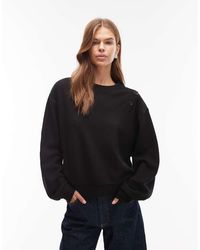 ASOS - Supersoft Button Shoulder Detail Sweatshirt - Lyst