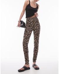 TOPSHOP - Leopard Print leggings - Lyst