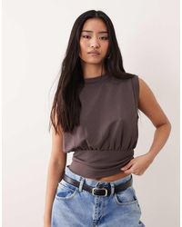 ASOS - Sleeveless Modal Draped Cinched Crop Top - Lyst