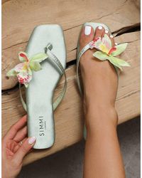 SIMMI - Hannah Flower Detail Flat Sandals - Lyst
