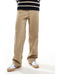 ADPT - Pantalones Chinos Beis De Corte Ancho De -Beis Neutro - Lyst