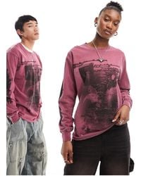 Reclaimed (vintage) - Unisex Long Sleeve Oversized T-shirt With Blur Graphic - Lyst