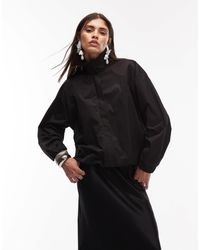 ASOS - Funnel Neck Tech Jacket With Pleat Sleeve Detail - Lyst