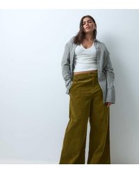 ASOS - Asos Design Curve Pantalones De Pernera Recta De Pana En-Marrón - Lyst
