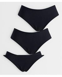 ASOS - 3 Pack Cotton Mid Coverage Brazilian Briefs - Lyst