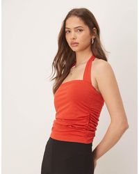 Abercrombie & Fitch - Square Halter Neck Sleeveless Top - Lyst