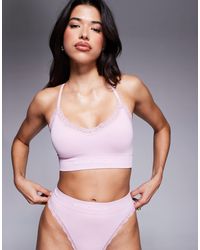 Boux Avenue - Lace Trim Ribbed Bralette - Lyst