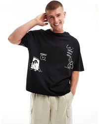 ASOS - – oversized-t-shirt mit mehreren auffälligen blumen-prints - Lyst