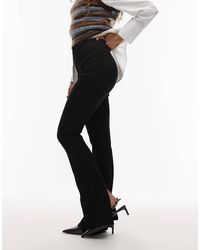 ASOS - Pantalones De Sastre Negros De Corte Pitillo Con Abertura En El Bajo De Punto Roma De - Lyst