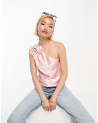 & Other Stories - Satin One Shoulder Top With Bow Detail - Lyst