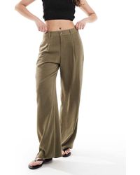 Miss Selfridge - Elegante Broek Met Wijde Pijpen Van Linnenmix - Lyst