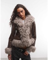 Reclaimed Vintage - Faux Fur Short Coat - Lyst