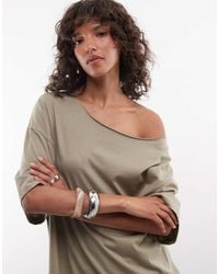 ASOS - Slouchy Off Shoulder Oversized Tee - Lyst