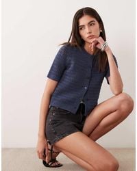 Abercrombie & Fitch - Short Sleeve Button Up Cardigan - Lyst