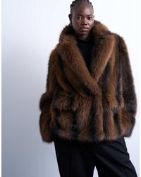 TOPSHOP - Faux Fur Boxy Blazer Coat - Lyst
