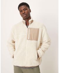 ASOS - Relaxed Teddy Zip Up Jacket - Lyst