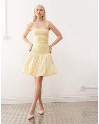 Amy Lynn - Alexa Tie Shoulder Puffball Mini Dress - Lyst