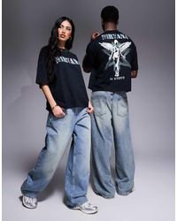 ASOS - Uniseks Oversized Recht T-Shirt Met Gelicenseerde Nirvana-Prints - Lyst