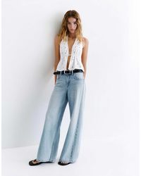 Pull&Bear - Jean ample oversize - ciel - Lyst