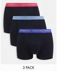 French Connection – 3er-pack boxershorts mit kontrastierendem bund - Blau
