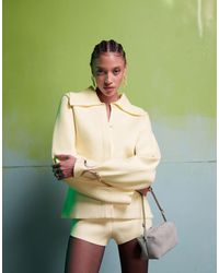 ASOS - Collared Structured Knit Waisted Shirt Cardigan Co-ord - Lyst