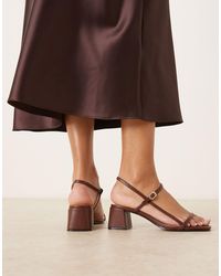Glamorous - Sandales à petit talon carré - marron chocolat - Lyst